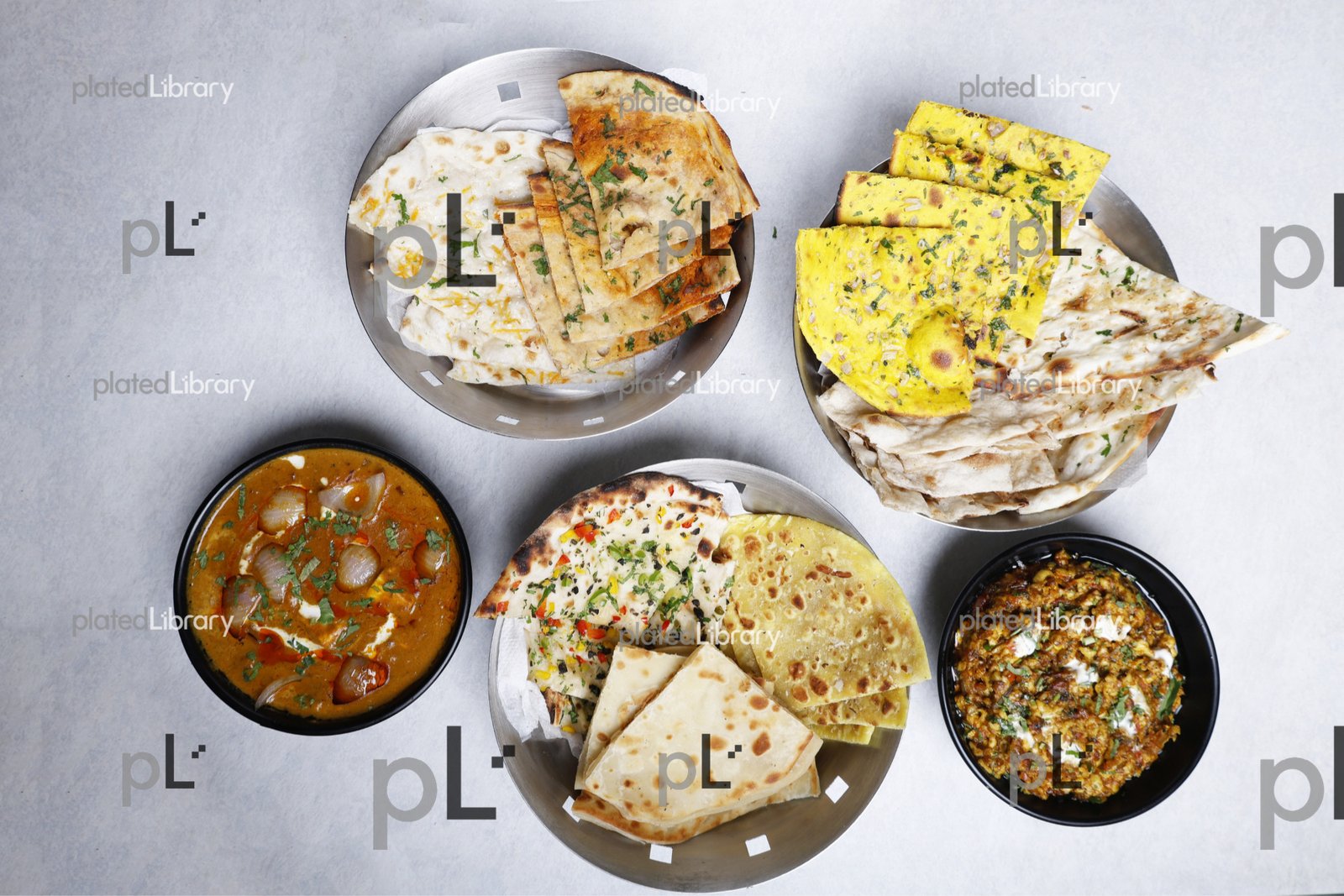 Assorted Indian Breads with Gravy