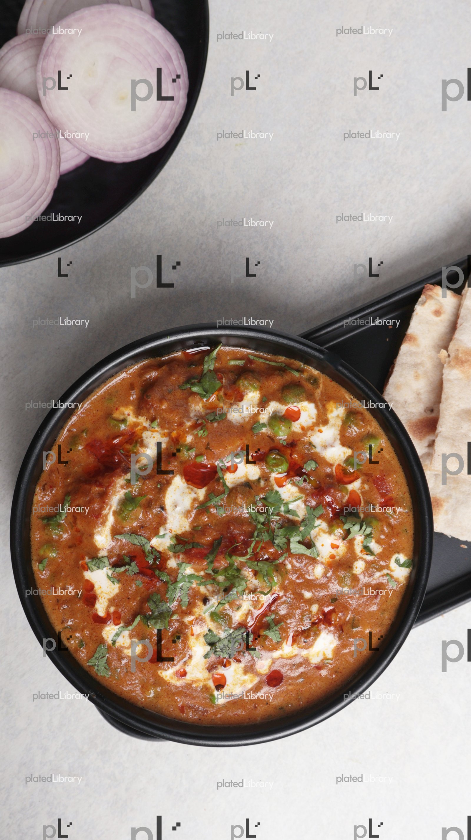 Green Peas Masala with Roti (Indian Bread)