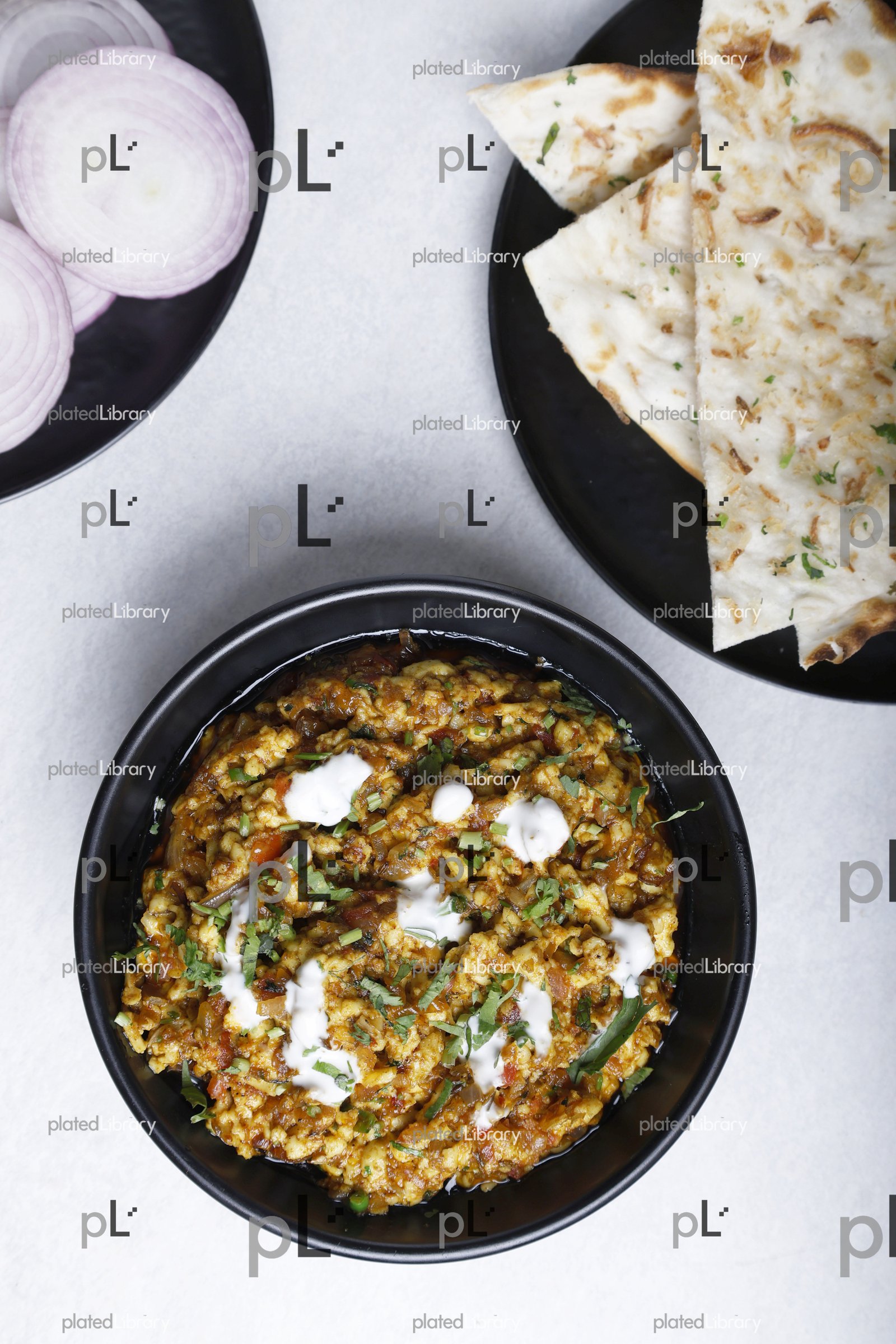 Paneer Bhurji with Naan (Indian Bread)