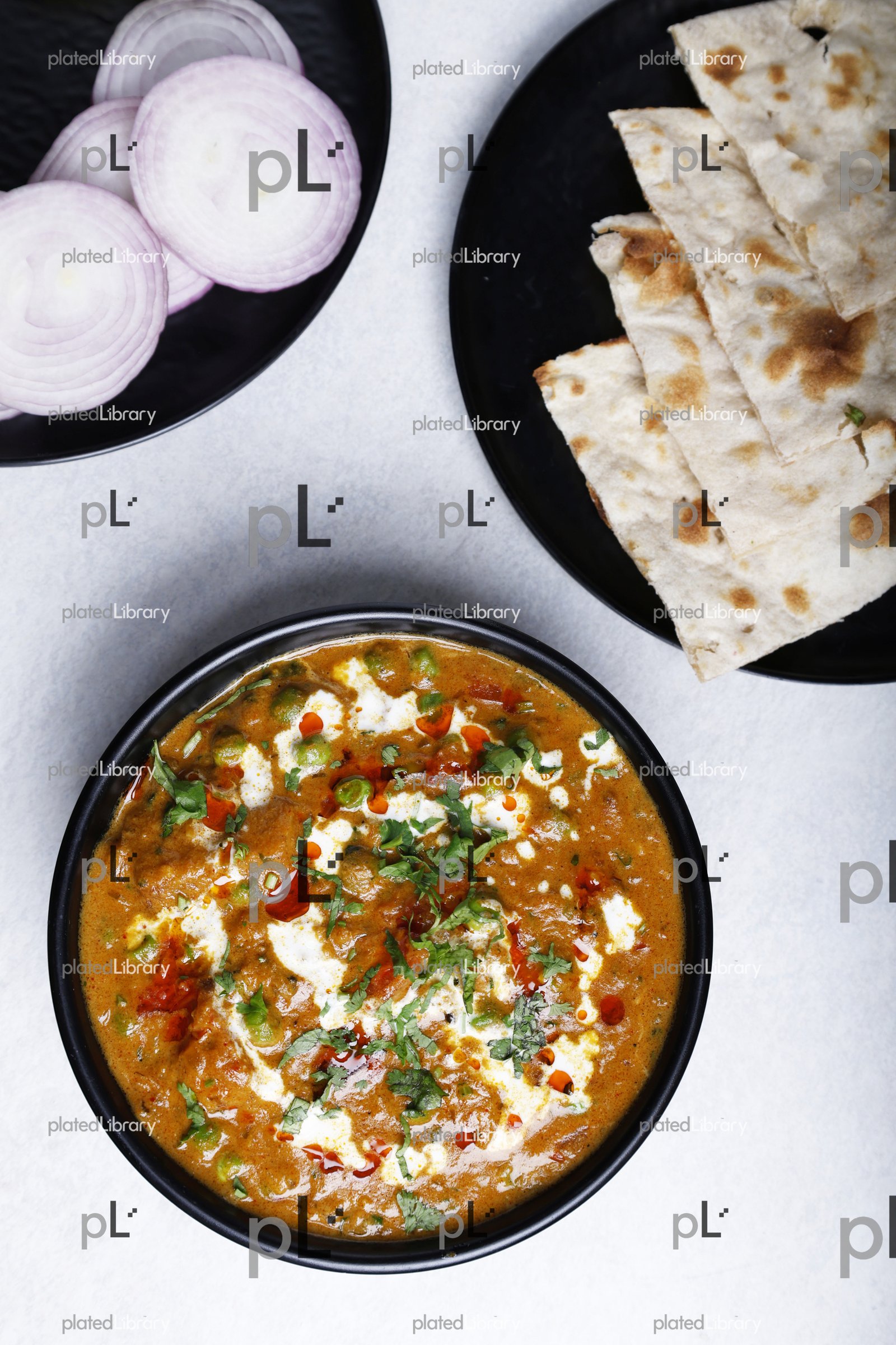 Green Peas Masala with Roti (Indian Bread)