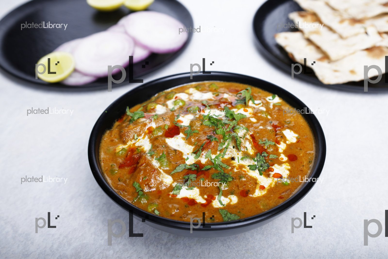 Green Peas Masala with Roti (Indian Bread)