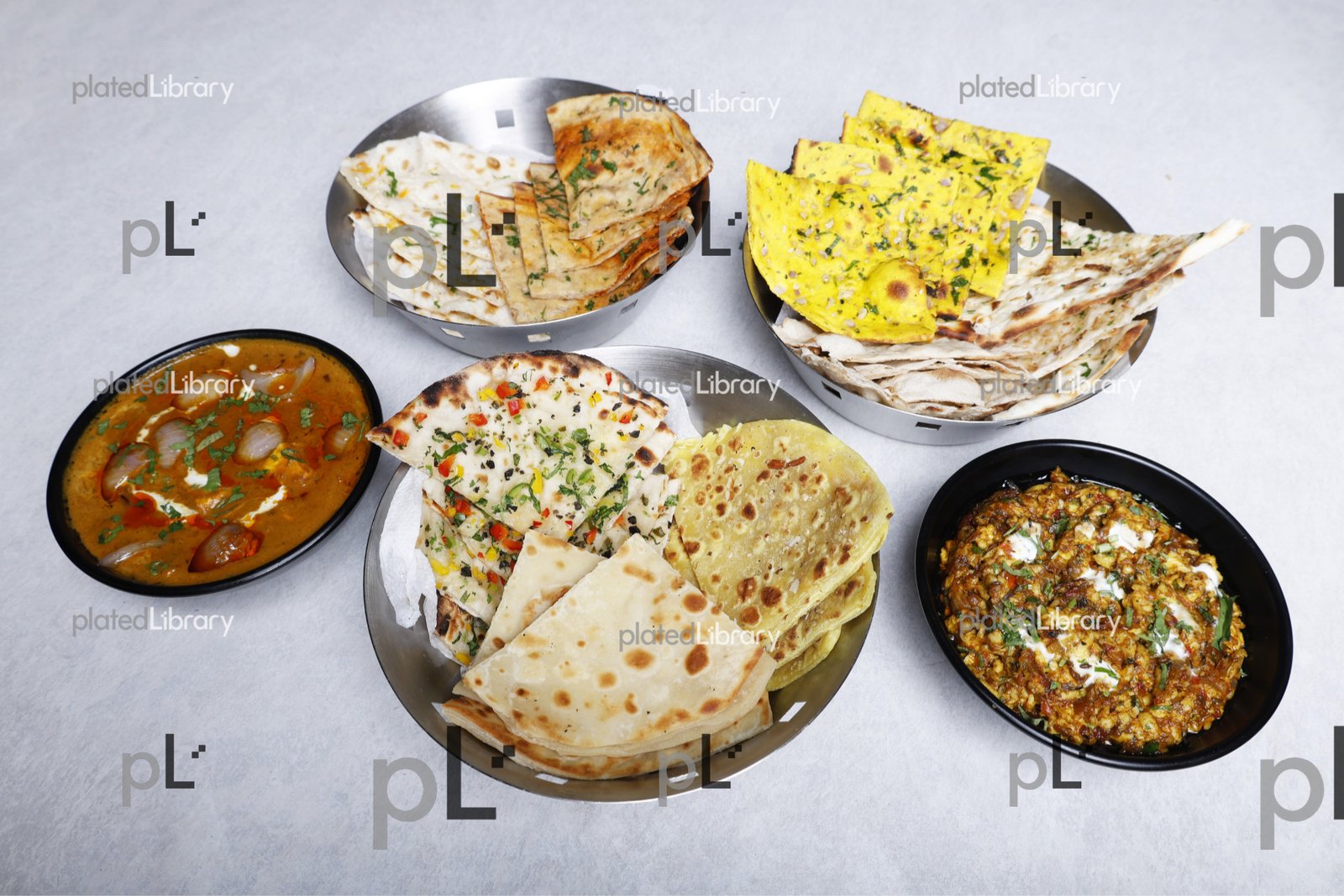 Assorted Indian Breads with Gravy