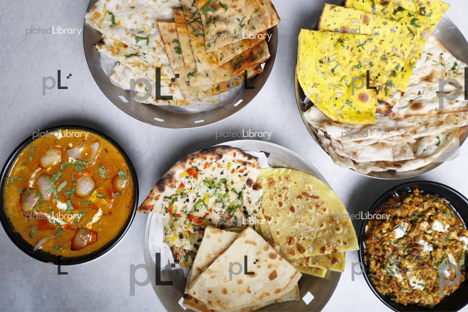 Assorted Indian Breads with Gravy